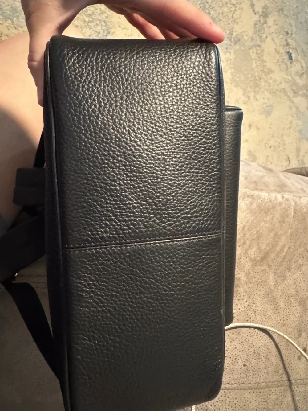 Coach Brown Signature Canvas Mini Backpack with Black Leather Trim